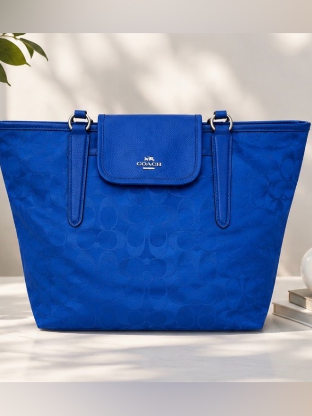 Coach Electric Blue Signature Tote